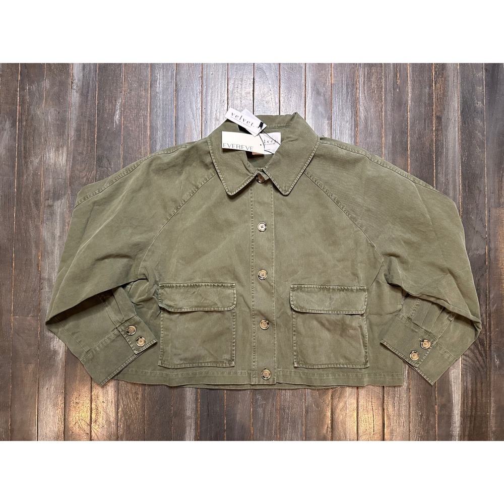 Velvet by Graham & Spencer Carrington Jacket Axe Green Cropped Utility